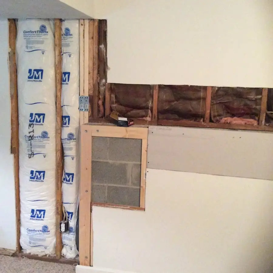 Wall insulation replacement during Basement Flood Cleanup in Hillsborough